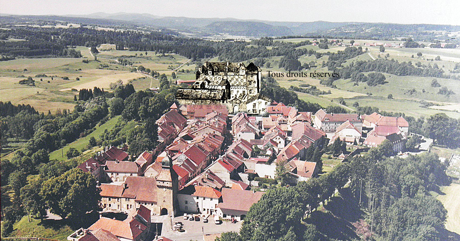 Photo montage de l'ancien château de Nozeroy